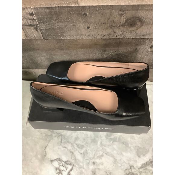 Naturalizer Women's 8.5M Black Leather Jayla Pump Block Heels Square Toe LB7-13 - Picture 6 of 10